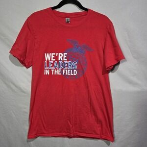 FFA Growmark FS Agriculture Leaders In The Field T-shirt Red Medium Front & Back